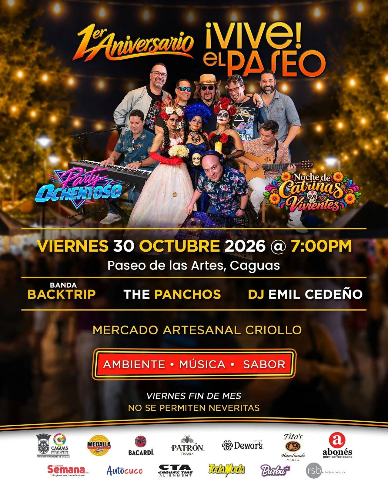 1er Aniversario ¡Vive! El Paseo: Party Ochentoso & Noche de Catrinas