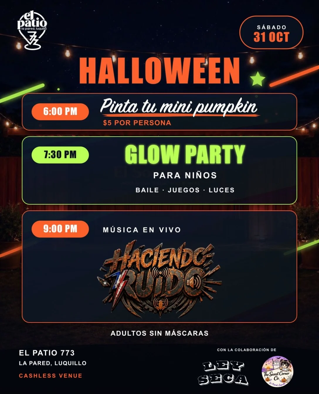 Halloween: Glow Party & Música en Vivo