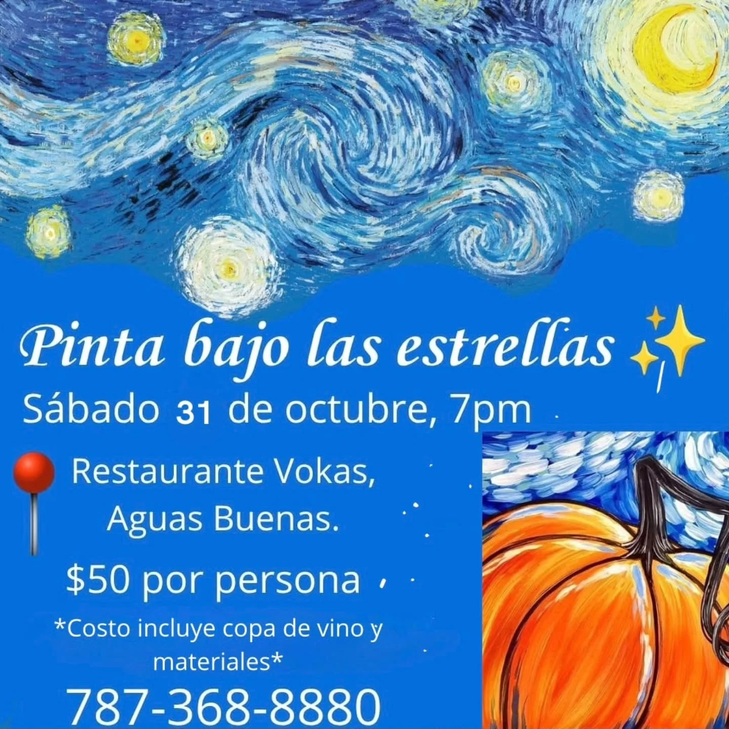 Pinta bajo las estrellas en Restaurante Vokas