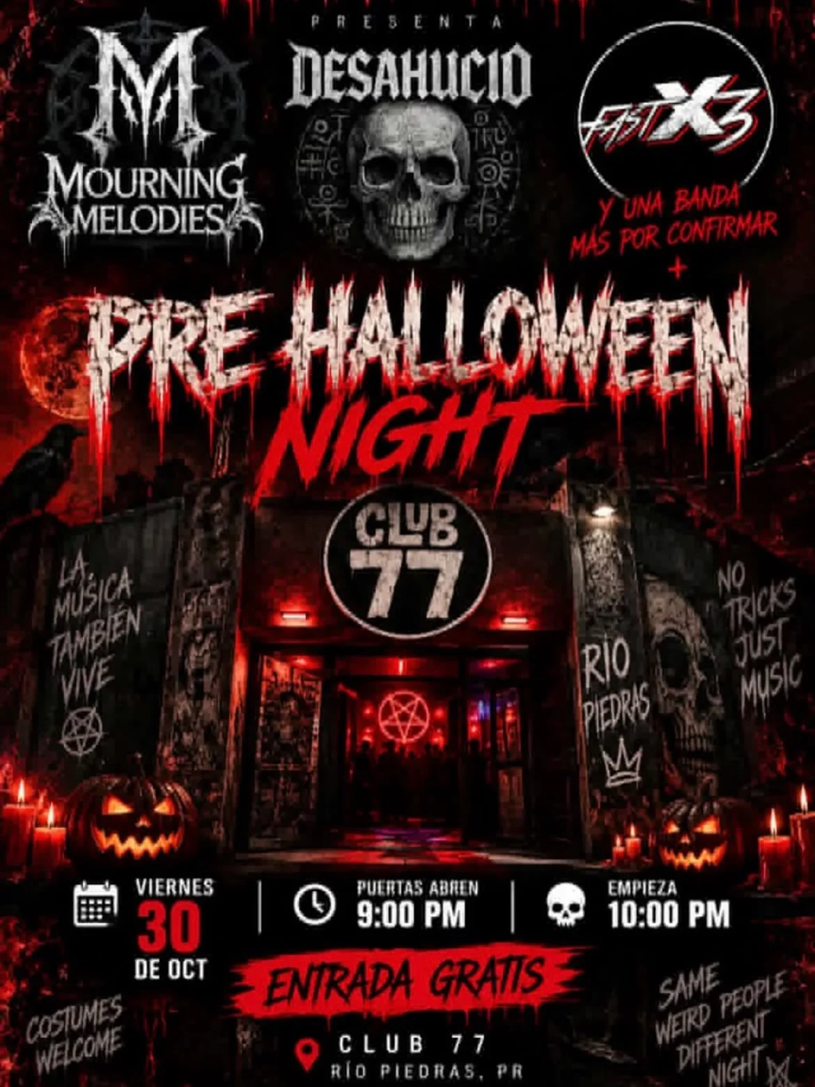 Pre Halloween Night en Club 77